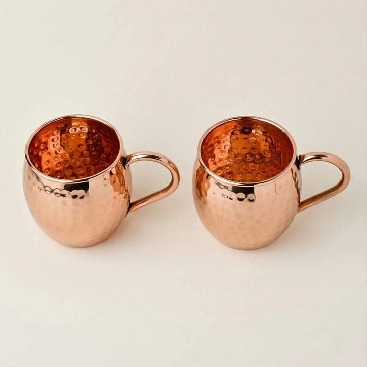 Cupreva Handcrafted Ripple Copper Tumbler | Set Of 2