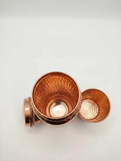 Artisan Hammered Copper Bottle & Mule Mug Set